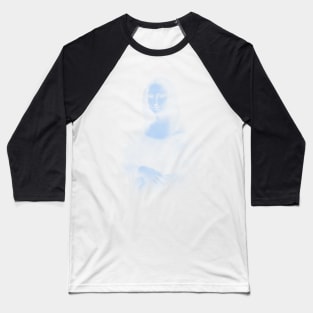 Mona Lisa in Blue Baseball T-Shirt